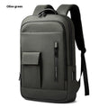 Men's lightweight Oxford cloth backpack in solid colour with sewing line detail
