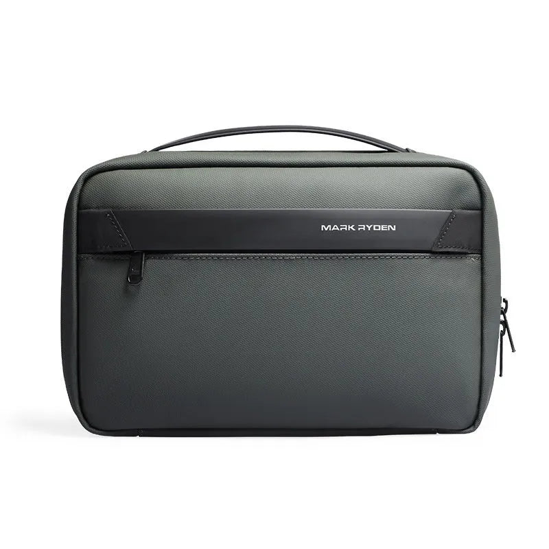 Oxford cloth wet dry separation storage bag in graphite grey with sewing line details