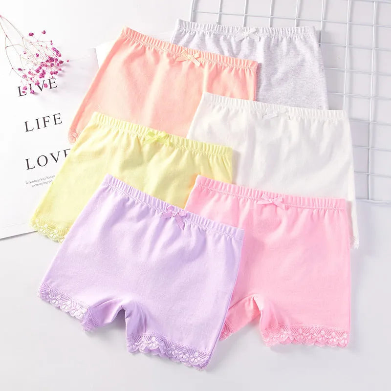 Cotton girls' safety pants anti-exposure summer modesty shorts in random mixed colour