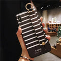Matte black striped TPU phone case with 3D relief texture for iPhone back cover