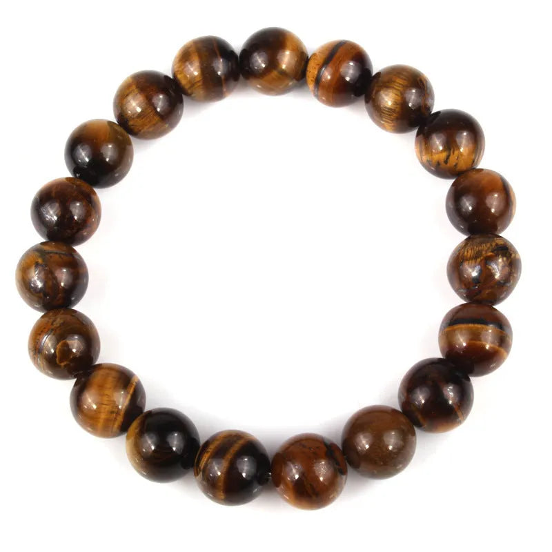Tiger eye crystal bracelet with round geometric beads in multiple colour options