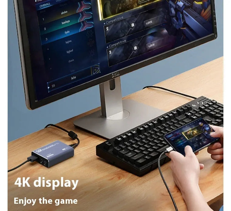 Black MS2131 4K set-top box with USB audio recording and 1080p output
