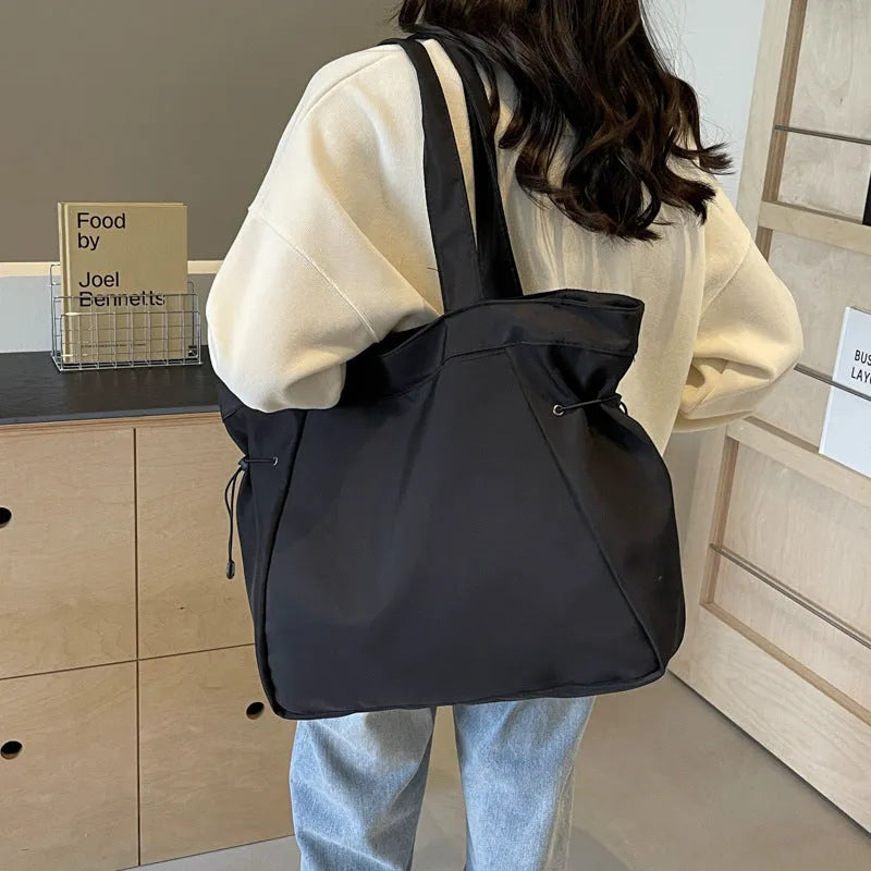 Foldable soft Oxford cloth commuter tote bag in street trend style, shown in multiple colour options