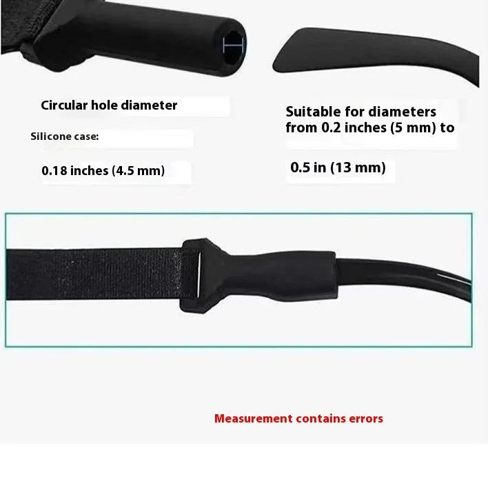 Black adjustable glasses cord with silicone earpieces and fibre rope in adult and children's sizes