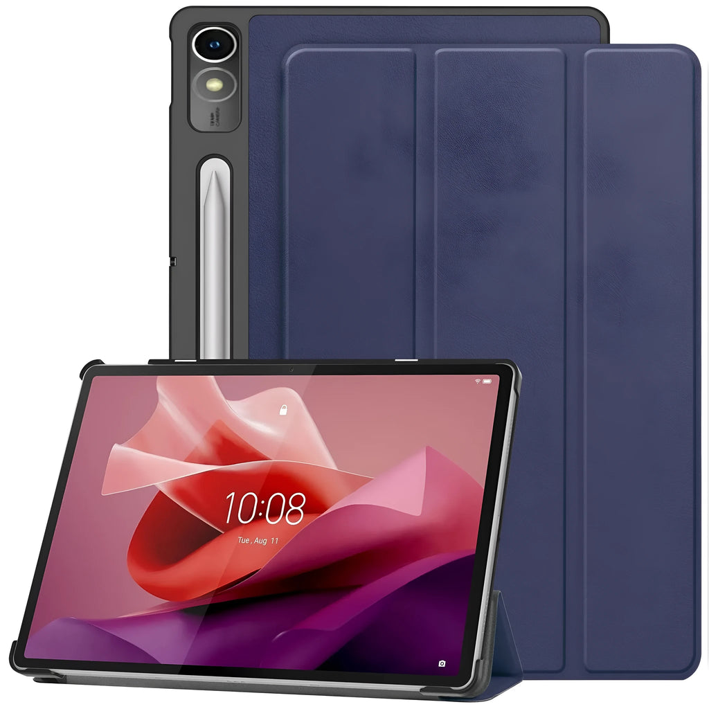 Lenovo Tab P12 tablet protective case in apricot colour with stand function extended