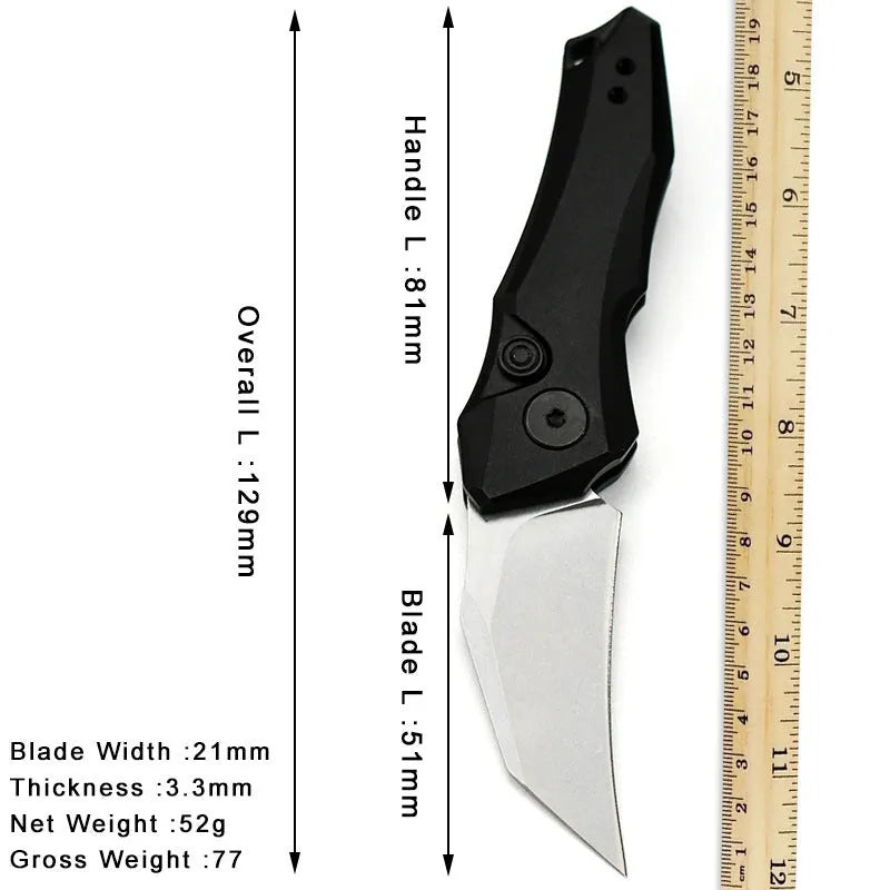 Metal folding pocket knife showing black, grey, and green colour options with 150mm total length