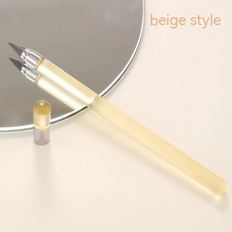 Transparent acrylic mechanical pencil with alloy tip showing colour lead options