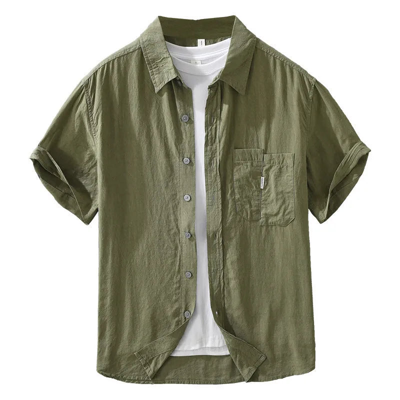 Women's loose lyocell cardigan top in black, green or purple colours with short sleeves