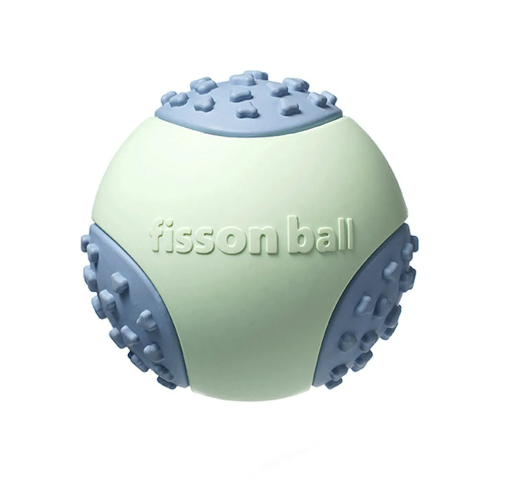 Green and pink 64mm washable rolling ball dog toy for small medium breeds