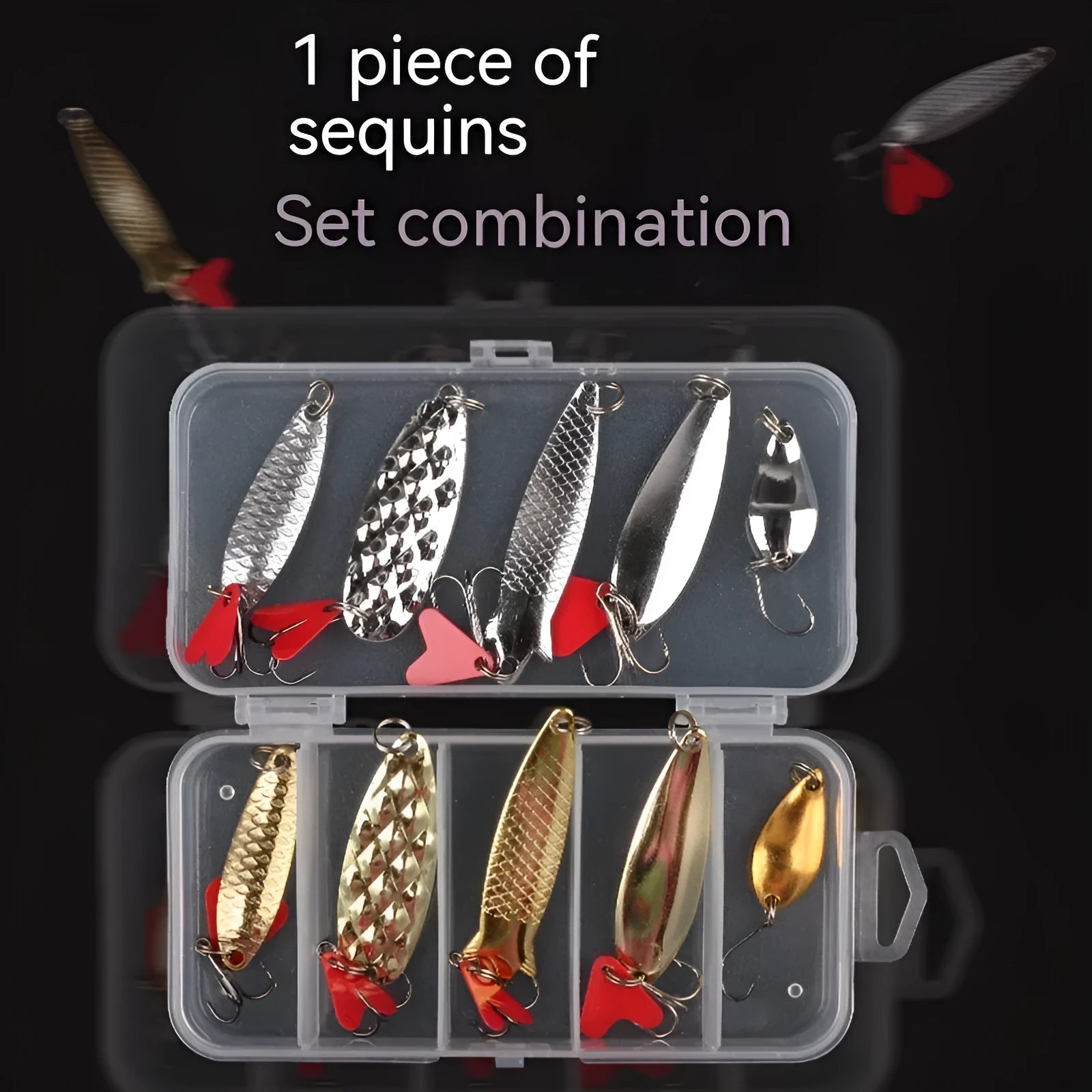 Pineapple-shaped metal sequins for fishing lure customisation with iron false bait components
