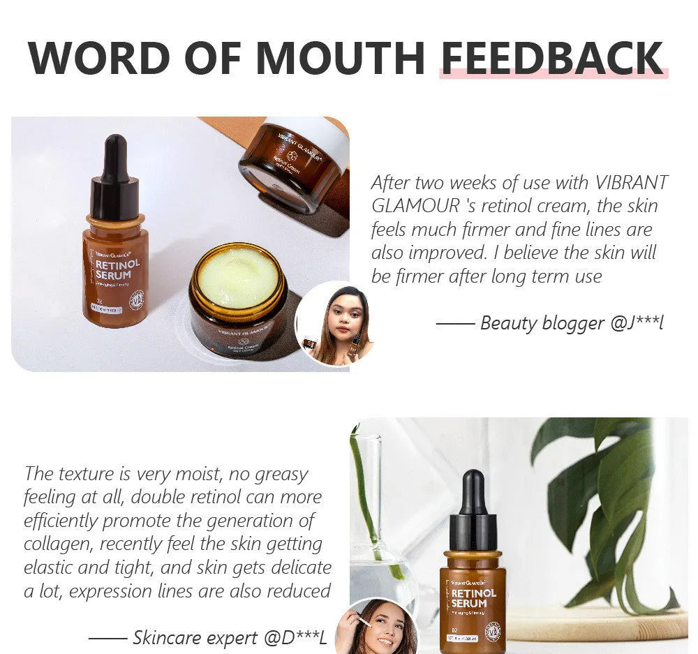 30g bottle of retinol facial serum for reducing dry lines and fine lines