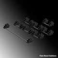 Keyboard stabiliser accessories set in black and milky white with 6.25U and 7U size options