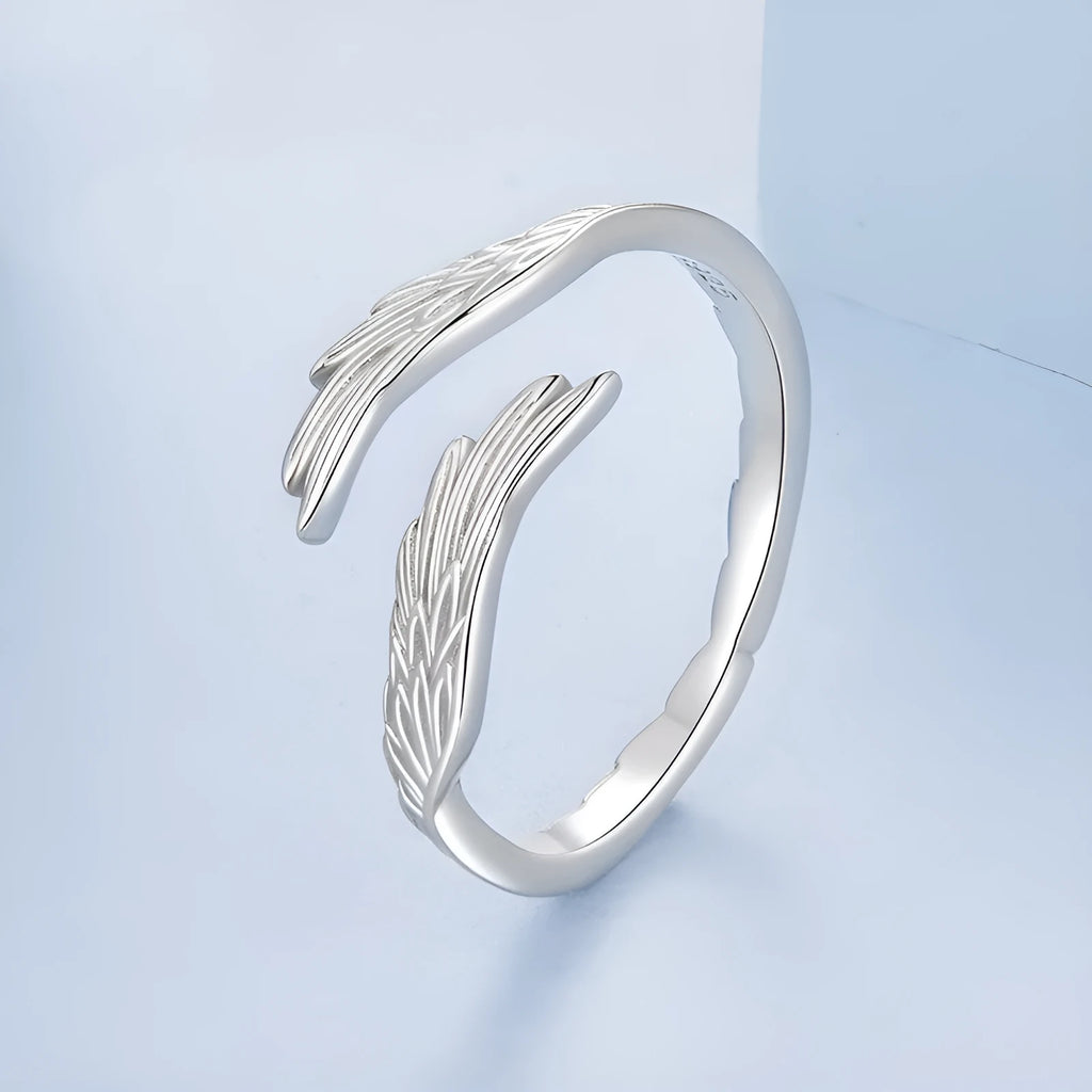 Original Guard S925 sterling silver open ring with wing motif in BSR719E colour