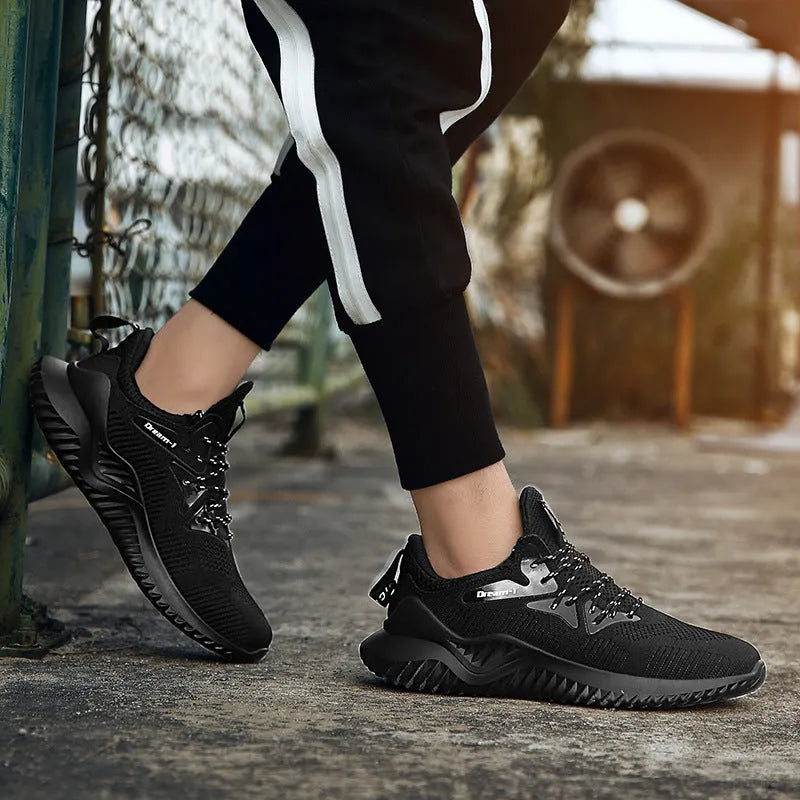 Adult breathable running shoes with mesh upper and front strap, shown in available colours.