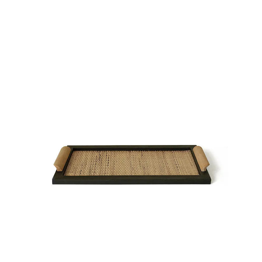 Pine wood dining tray with two compartments shown in large and small size options