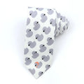 A narrow men's cotton bow tie with a printed cartoon pattern, shown in a colour from the GH21-01 to GH47-23 range.