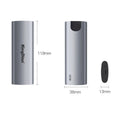 Grey mobile SSD external hard drive with USB 3.0 interface for phone connection