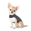 Heather grey dog anxiety jacket warm vest in brocade cotton ponte-de-roma fabric
