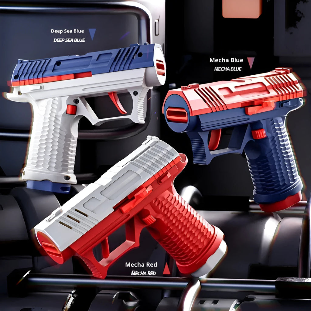 Tactical launch toy gun continuous delivery plastic in blue and white colour option