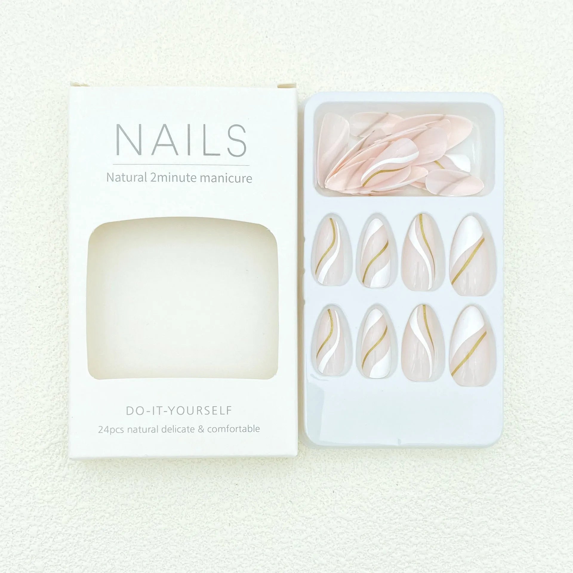 Medium drop-shaped plaid pattern wearable nail stickers with gel glue adhesive in JF0518 colour