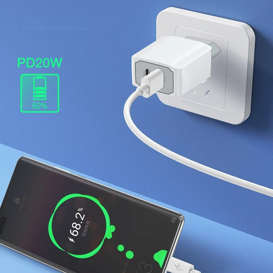 White European standard phone charger set with USB interface and fireproof ABS PC material