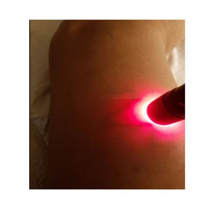 Black aluminium alloy Smart Vein Locator device with red LED lights for medical vein detection.