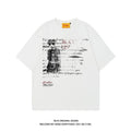 Men's black pure cotton t-shirt with white letter printing and raglan sleeves