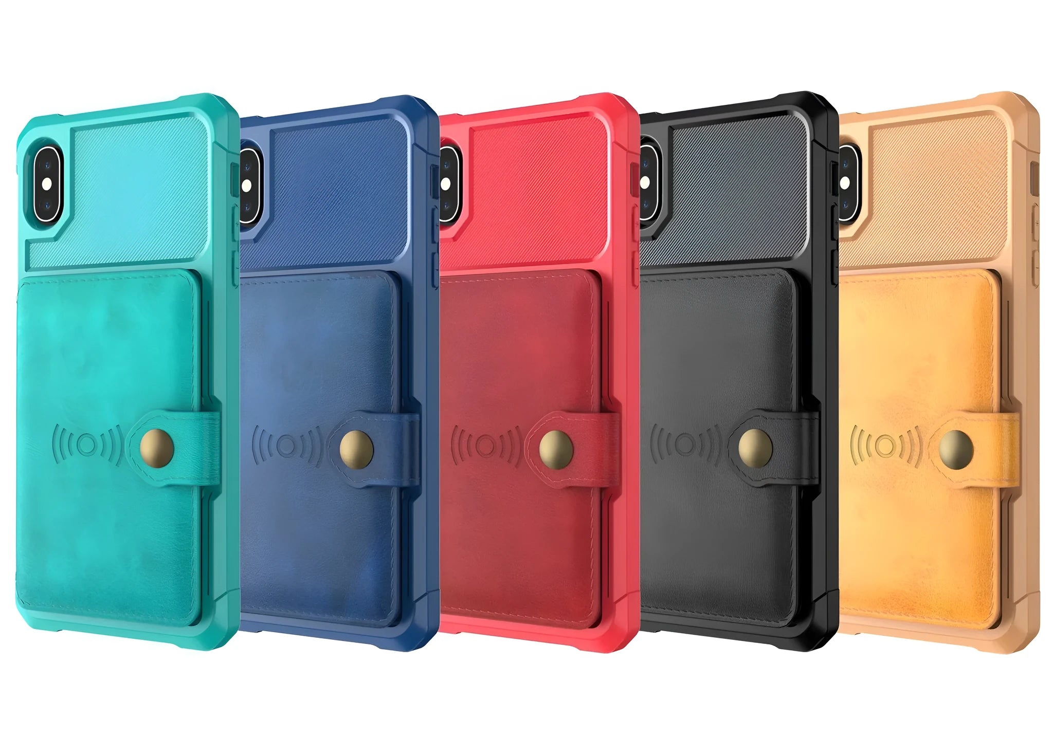 Geometric pattern PU back cover mobile phone case in one of five colours for iPhone and Samsung phones.