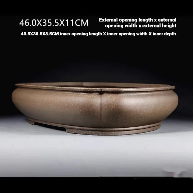 Handmade antique Pukou papaya-shaped purple clay flower pot measuring 46cm