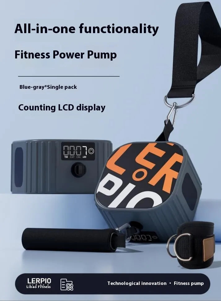 Multi functional fitness strength resistance training tensioner with intelligent adjustment system in blue-grey colour