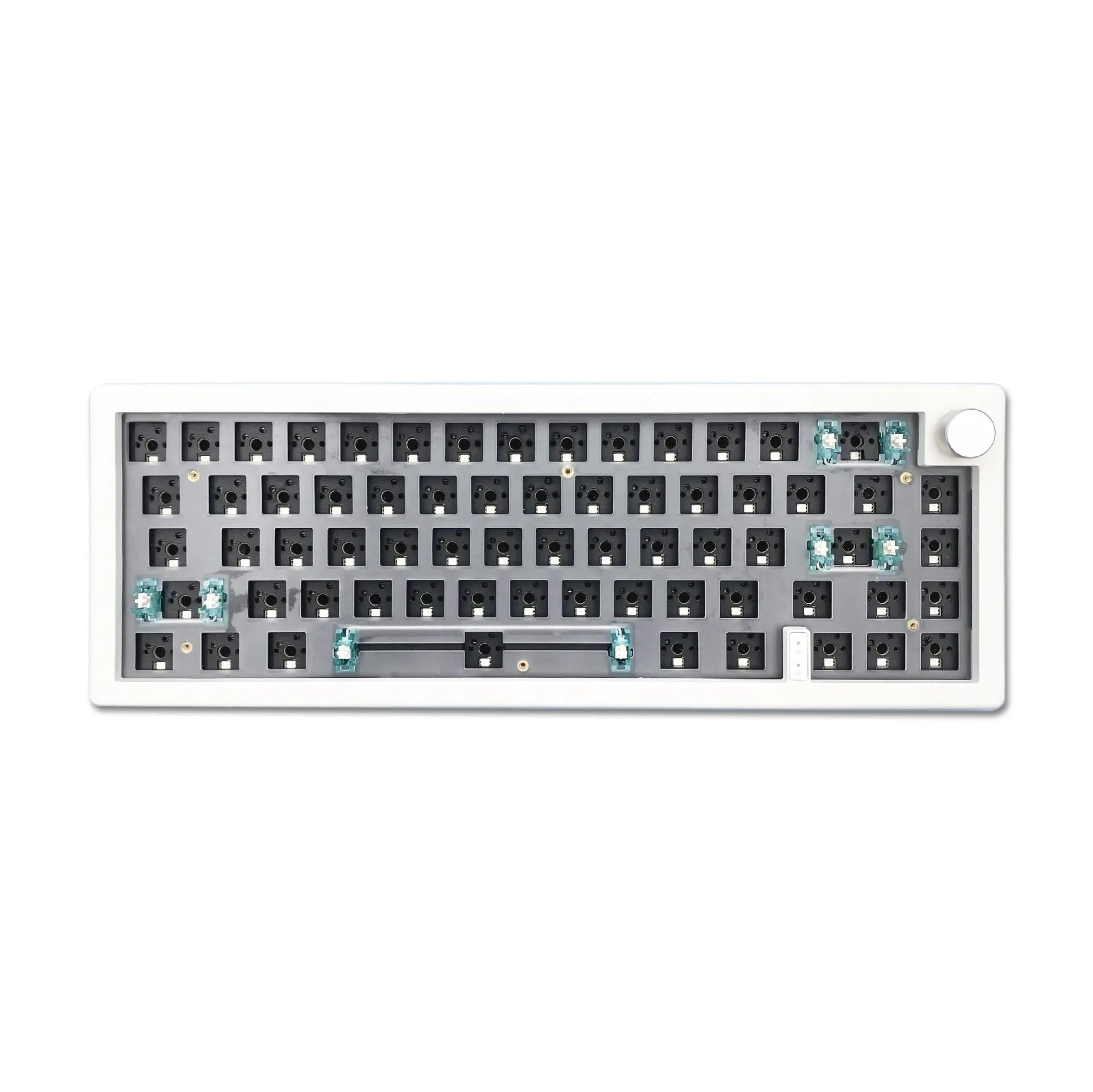 DIY mechanical keyboard kit with RGB backlighting and hot-swappable switches in multiple colour options