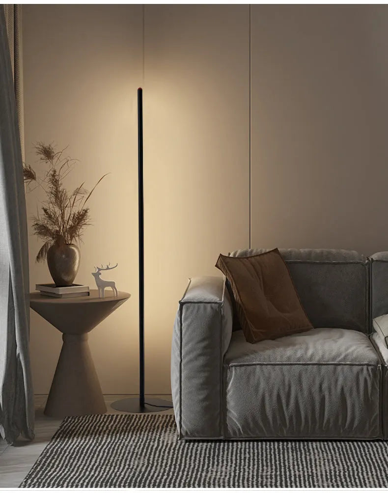 Aluminium alloy vertical floor lamp in modern simple style with USB plug-in power supply