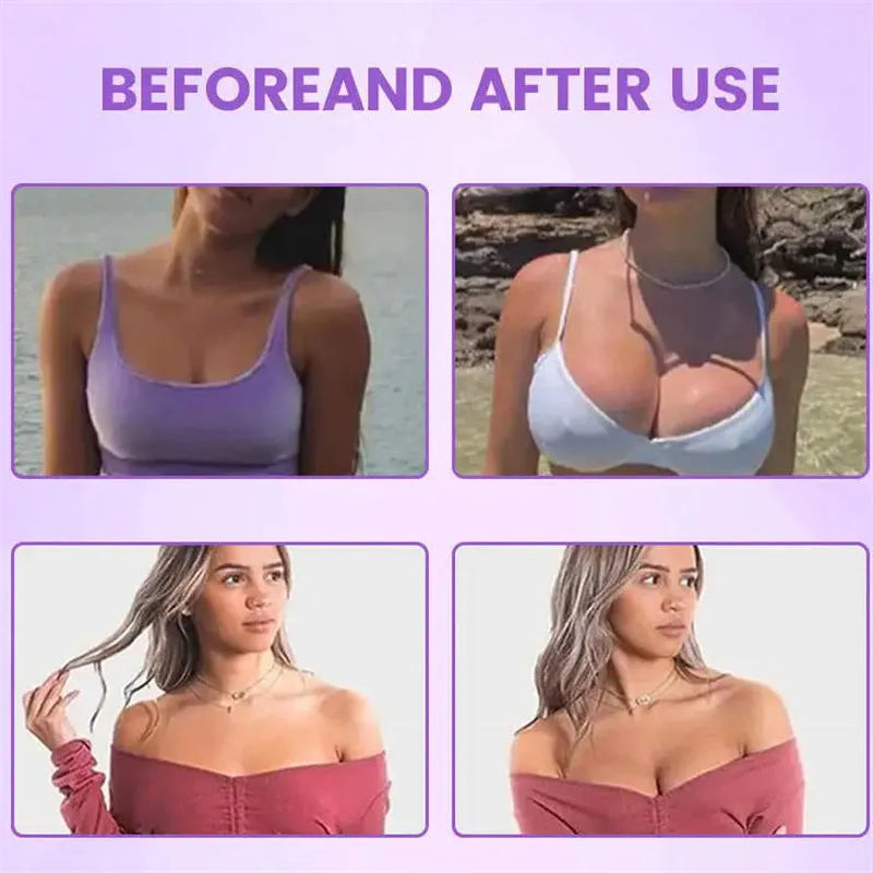 Chest tightening breast enhancement mask showing adhesive chest patch design for skincare