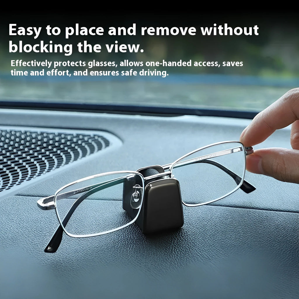 Car dashboard sunglasses clip nose pad in four colour options with zinc alloy and leather construction