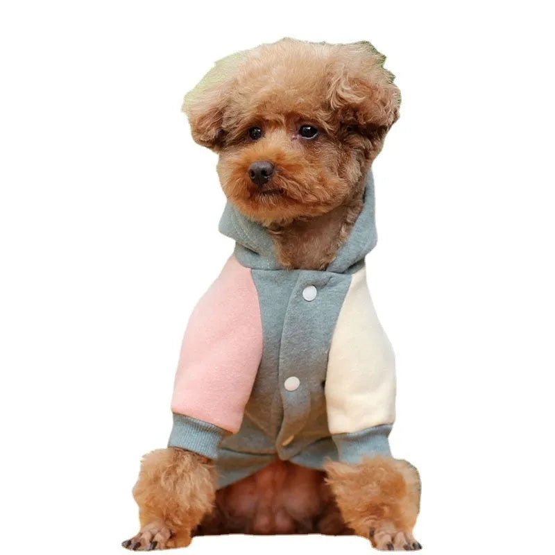 Cotton pet sweatshirt for small dogs and cats in brown, green, pink colours