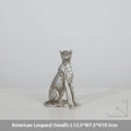 Leopard resin ornament in American leopard colour with detailed spotted pattern
