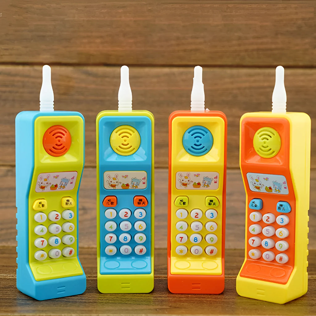 Children's battery-powered educational toy with cartoon animal theme producing sound and light