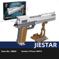 Assembled plastic building blocks toy gun model in style 58024 with small particle pieces