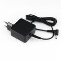 Black Hua 45W laptop adapter with American plug showing EU/US compatibility labels