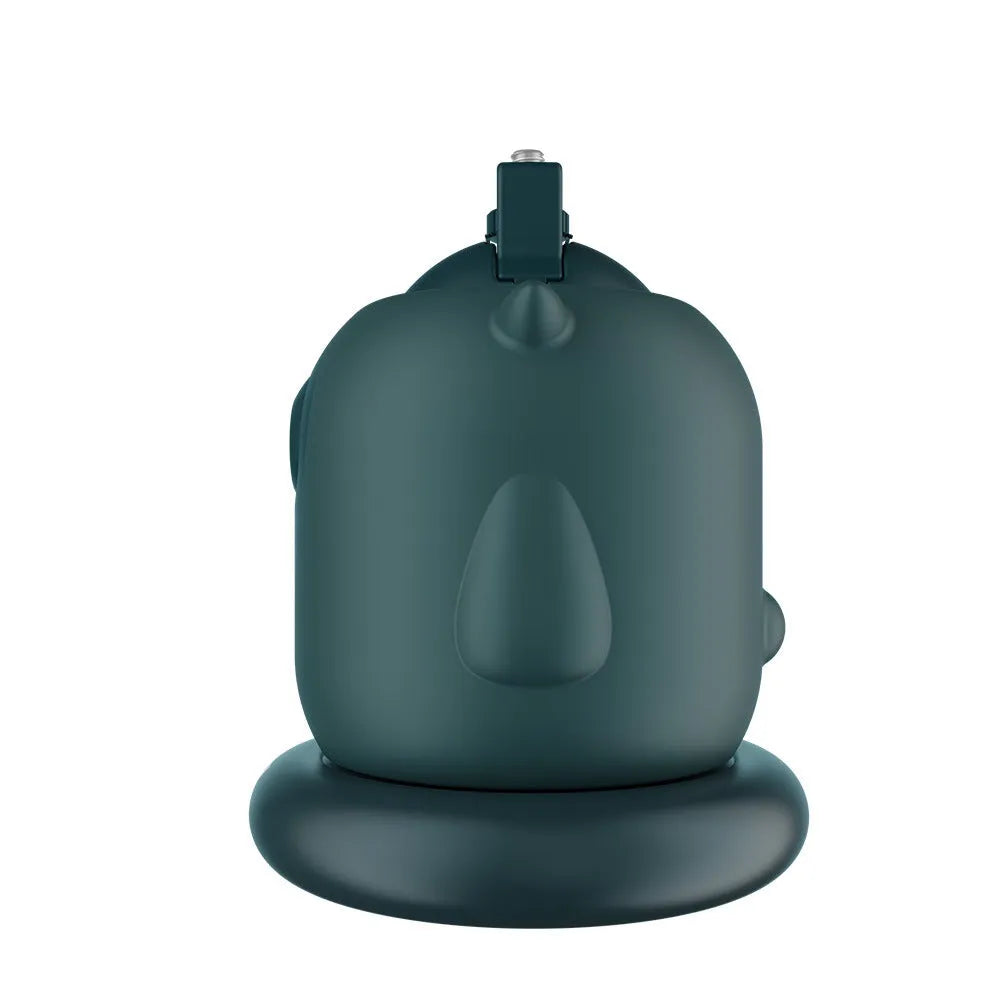 Dark green intelligent follow-up gimbal with AI camera on 360-degree rotating base