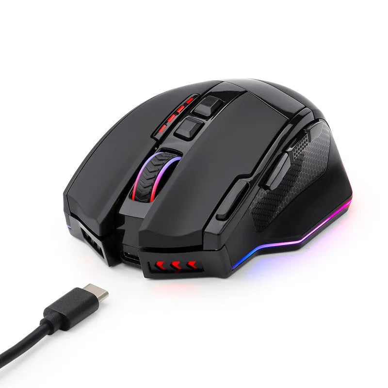 Black Redragon M801P wireless gaming mouse with multiple buttons and ergonomic shape