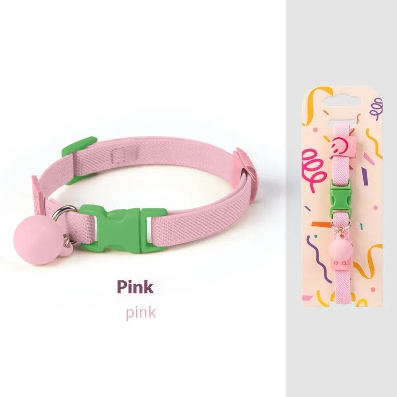 A small dog collar made from high elasticity polyester fabric in a choice of seven colours, adjustable between 22 and 32 cm.