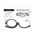 Makeup presbyopia glasses with a polycarbonate frame and acrylic lenses for close-up vision.