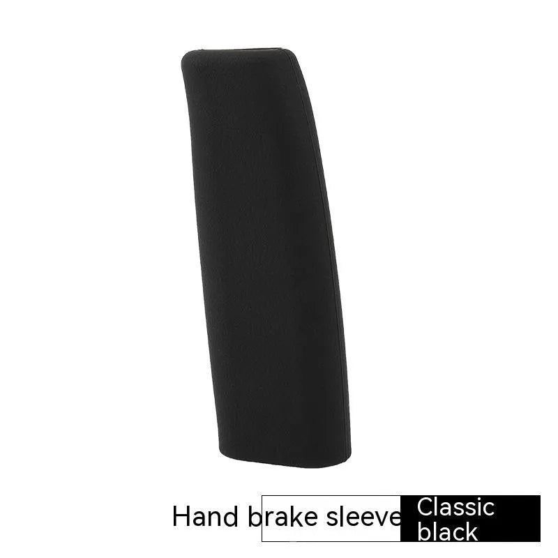 Black silicone handbrake sleeve fitted on a car's handbrake lever
