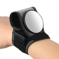 Black nylon wrist-mounted bicycle rear-view mirror with adjustable strap