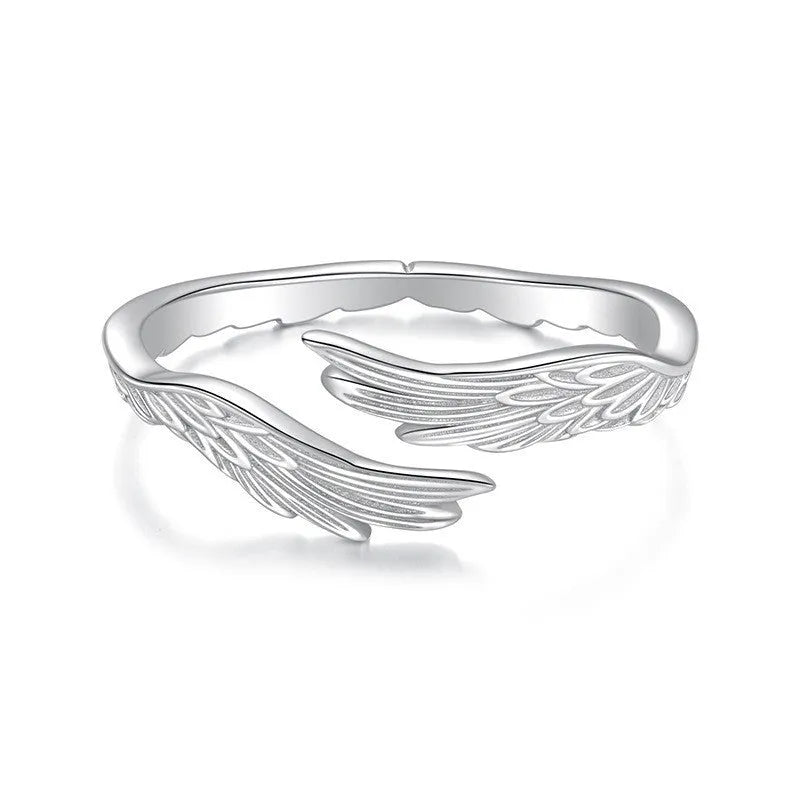 Original Guard S925 sterling silver open ring with wing motif in BSR719E colour