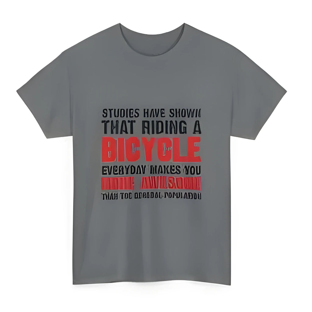 Grey women's short sleeve cotton T-shirt with a printed design on a hanger.