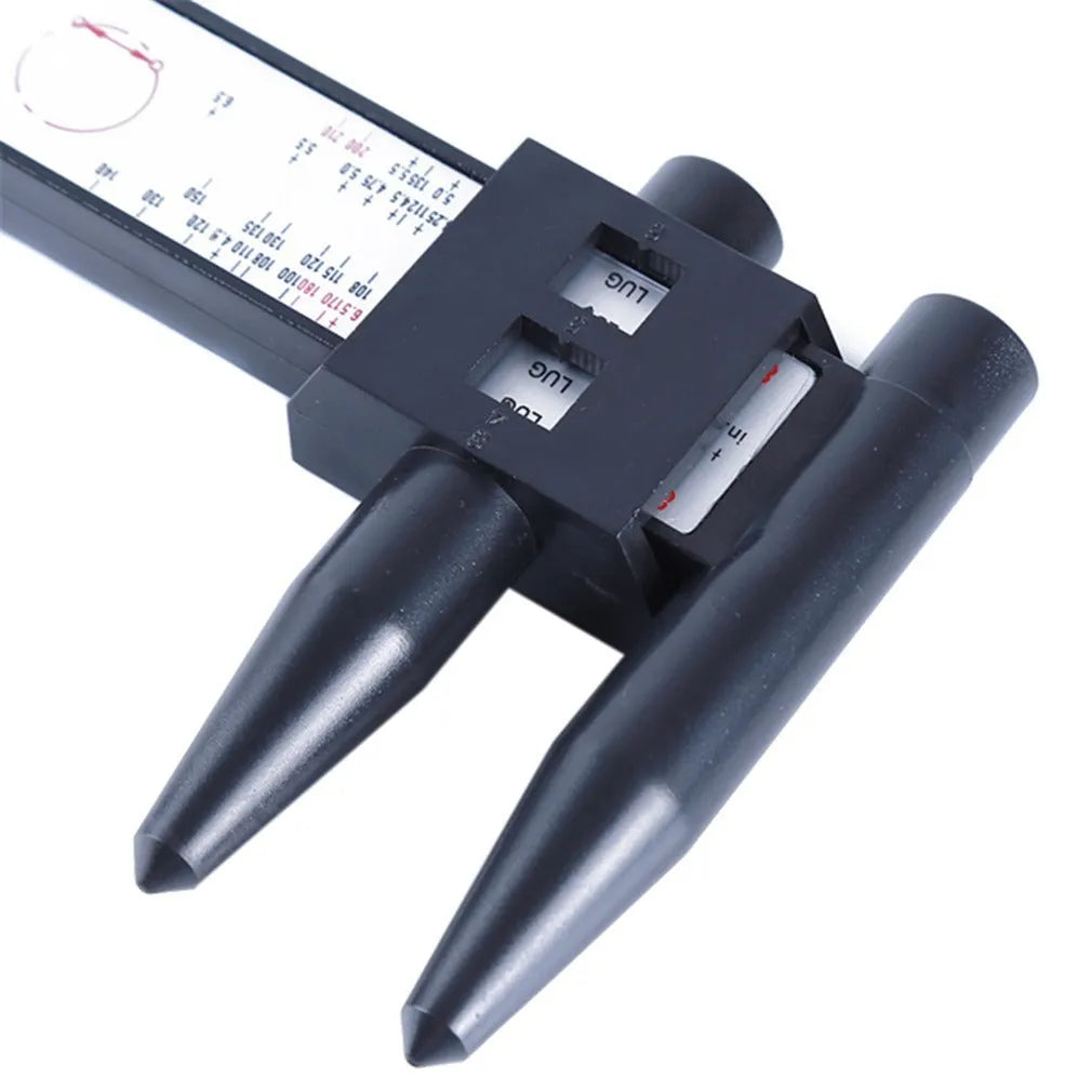 Plastic electronic digital caliper for measuring hole distances on wheel hubs