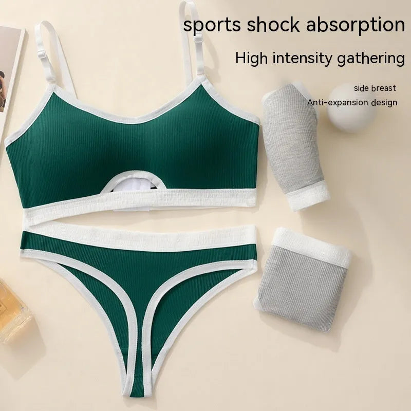 Women's cotton sports underwear vest with underwired tube top and contrast colour design