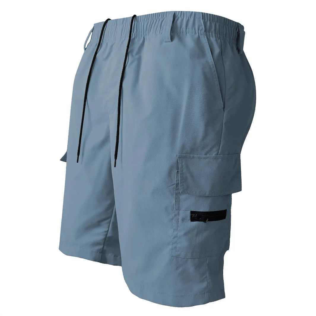 American style loose straight casual sports shorts in polyester fabric with micro elasticity
